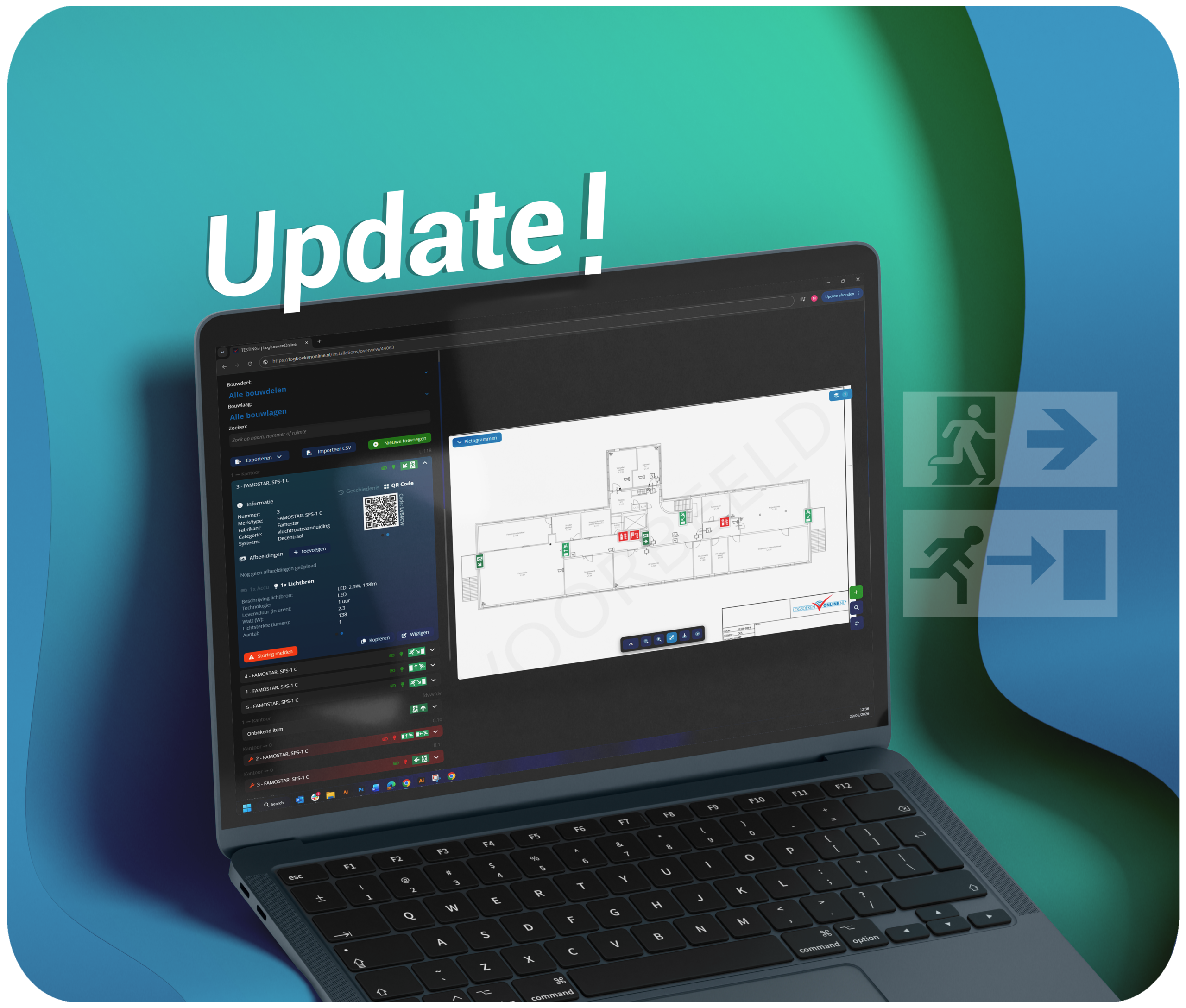 Update noodverlichting en vluchtwegverlichting module